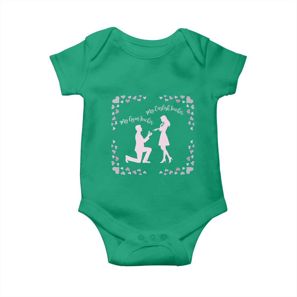 My English Teacher and Gym Teacher Are Getting Married Baby Onesie She Said Yes Love Story Romance - Wonder Print Shop