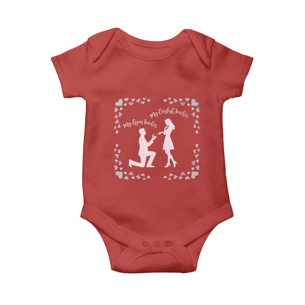 My English Teacher and Gym Teacher Are Getting Married Baby Onesie She Said Yes Love Story Romance - Wonder Print Shop