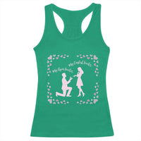 My English Teacher and Gym Teacher Are Getting Married Racerback Tank Top She Said Yes Love Story Romance - Wonder Print Shop