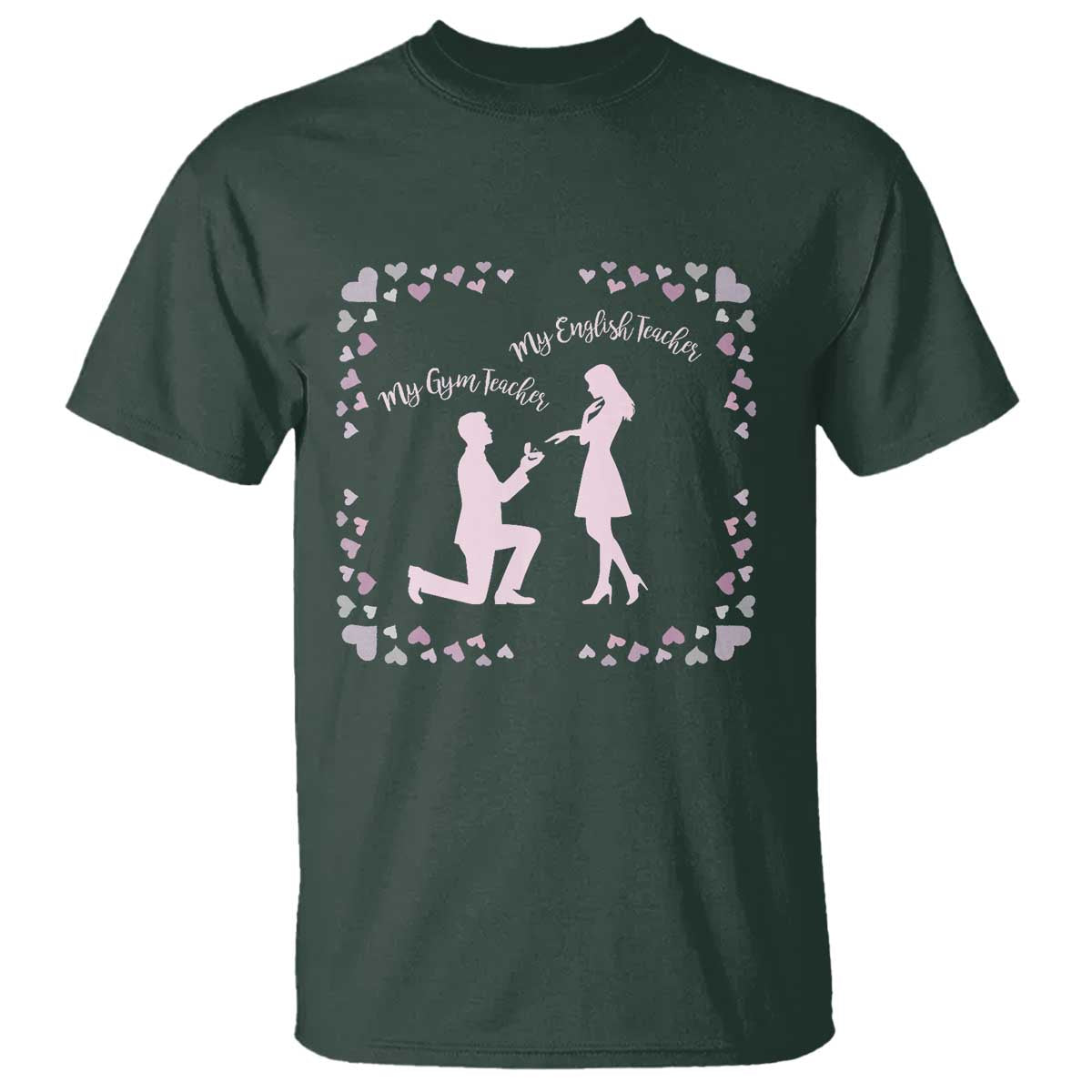 My English Teacher and Gym Teacher Are Getting Married T Shirt She Said Yes Love Story Romance - Wonder Print Shop