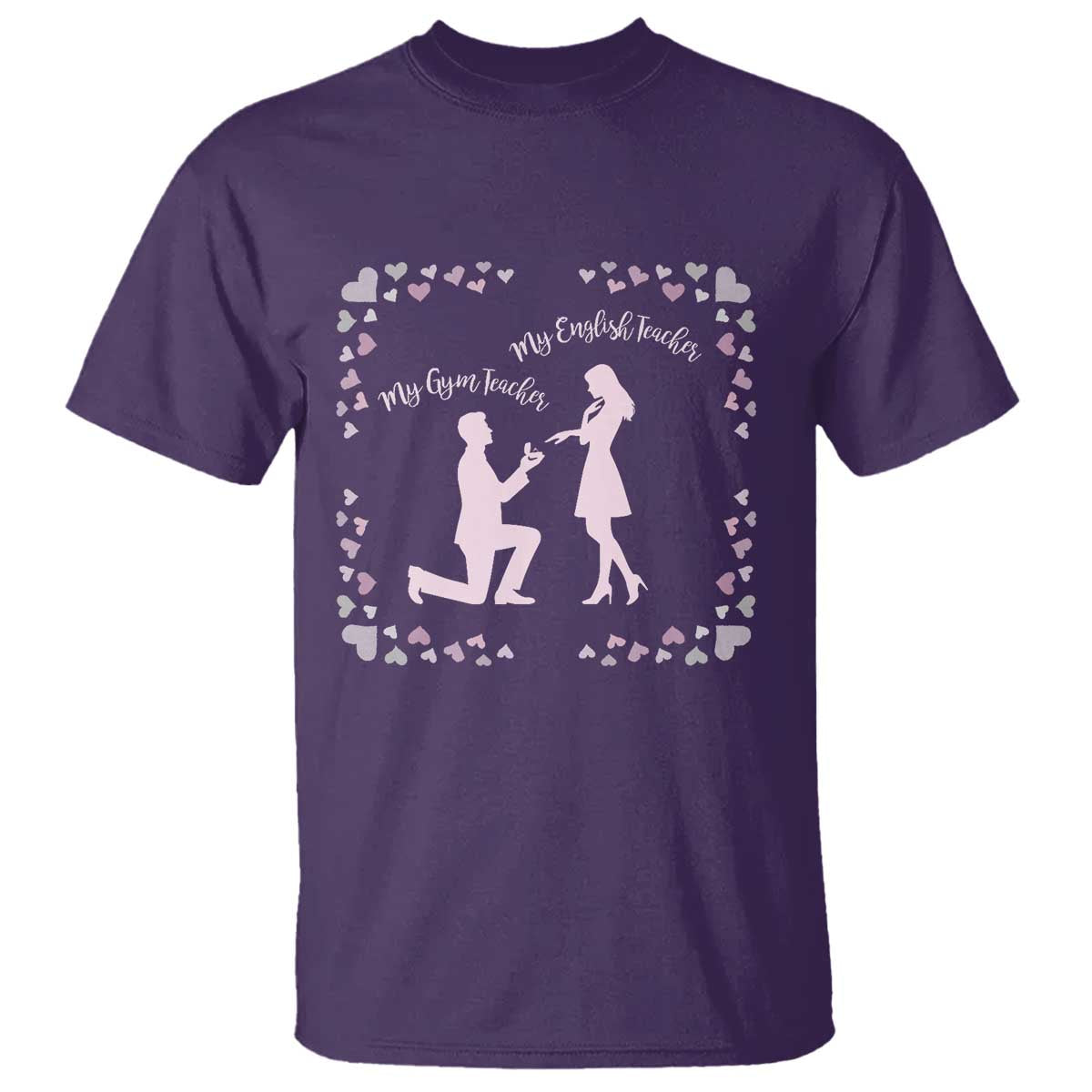 My English Teacher and Gym Teacher Are Getting Married T Shirt She Said Yes Love Story Romance - Wonder Print Shop