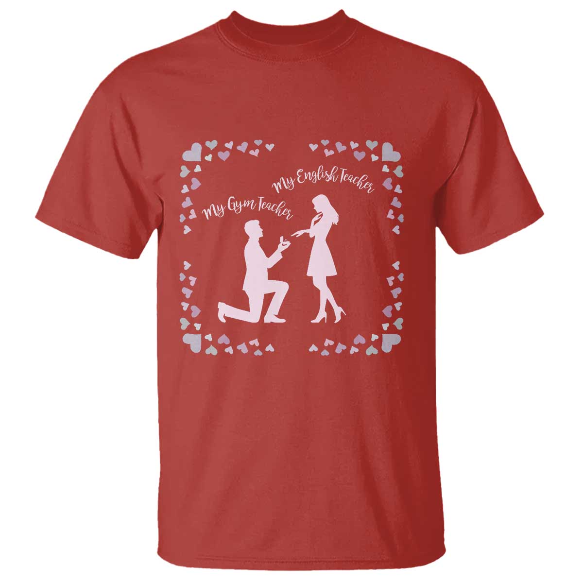 My English Teacher and Gym Teacher Are Getting Married T Shirt She Said Yes Love Story Romance - Wonder Print Shop