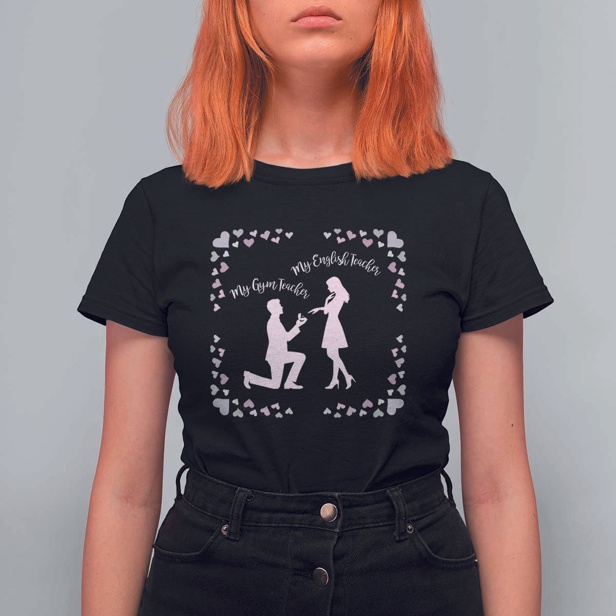 My English Teacher and Gym Teacher Are Getting Married T Shirt For Women She Said Yes Love Story Romance - Wonder Print Shop