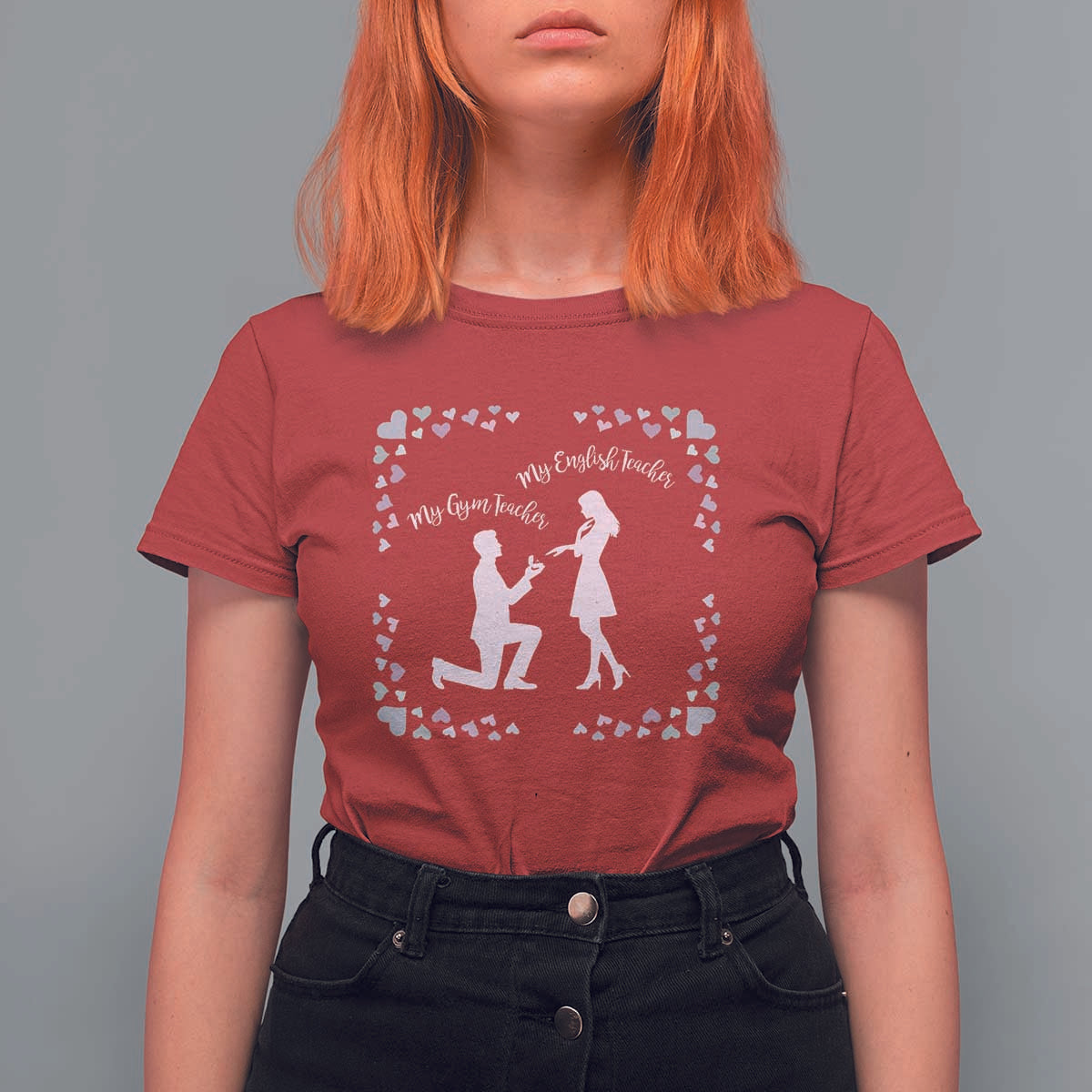 My English Teacher and Gym Teacher Are Getting Married T Shirt For Women She Said Yes Love Story Romance - Wonder Print Shop