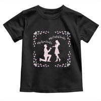 My English Teacher and Gym Teacher Are Getting Married Toddler T Shirt She Said Yes Love Story Romance - Wonder Print Shop