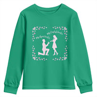 My English Teacher and Gym Teacher Are Getting Married Youth Sweatshirt She Said Yes Love Story Romance - Wonder Print Shop