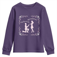 My English Teacher and Gym Teacher Are Getting Married Youth Sweatshirt She Said Yes Love Story Romance - Wonder Print Shop