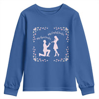 My English Teacher and Gym Teacher Are Getting Married Youth Sweatshirt She Said Yes Love Story Romance - Wonder Print Shop