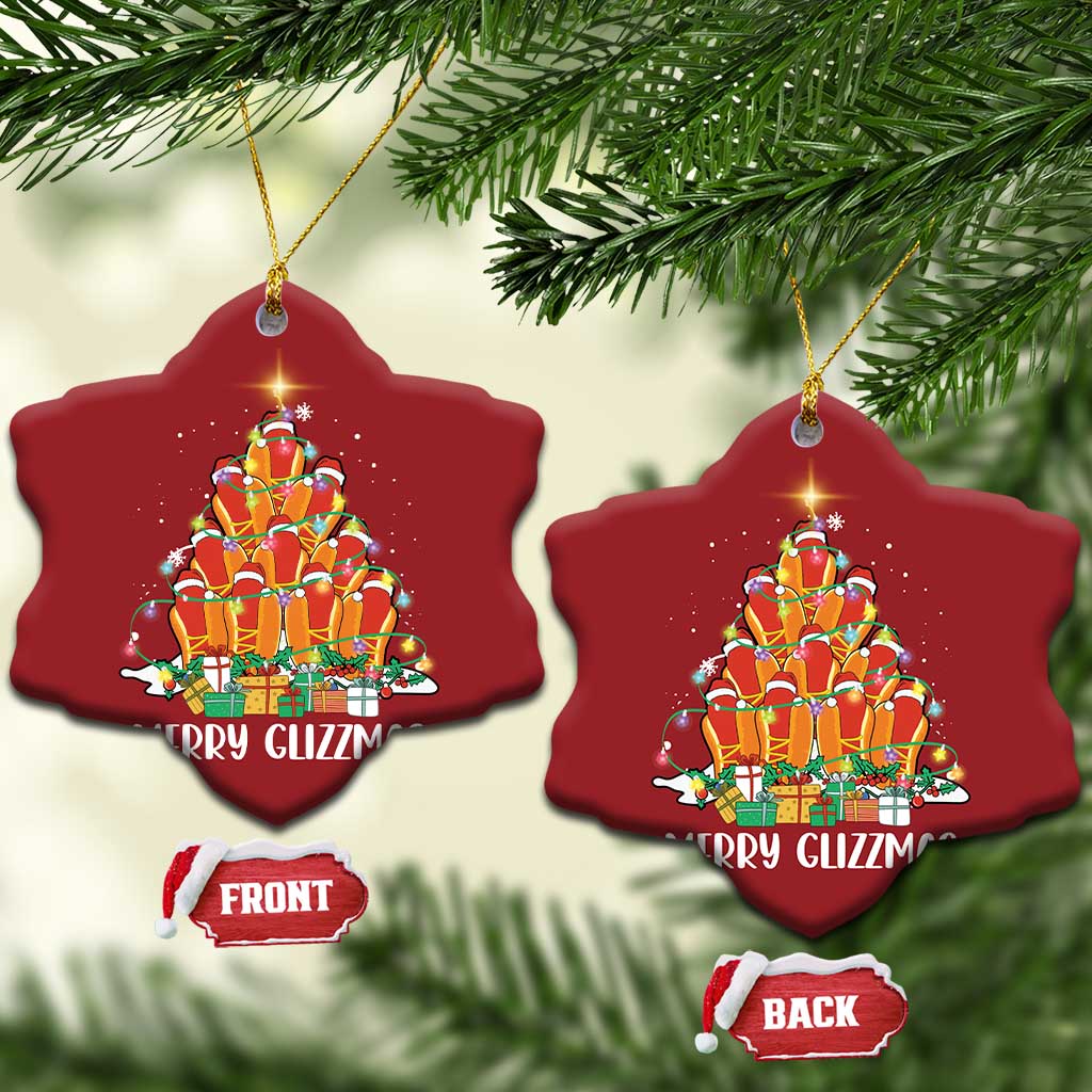 Merry Glizzmas Christmas Ornament Funny Hotdog Christmas Tree - Wonder Print Shop