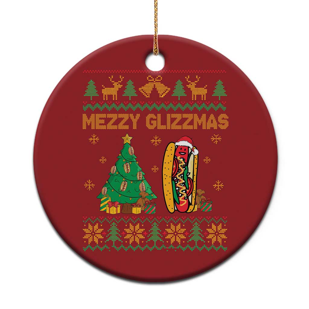 Merry Glizzmas Christmas Ornament Funny Hotdog Xmas Tree Hot Ugly Christmas - Wonder Print Shop
