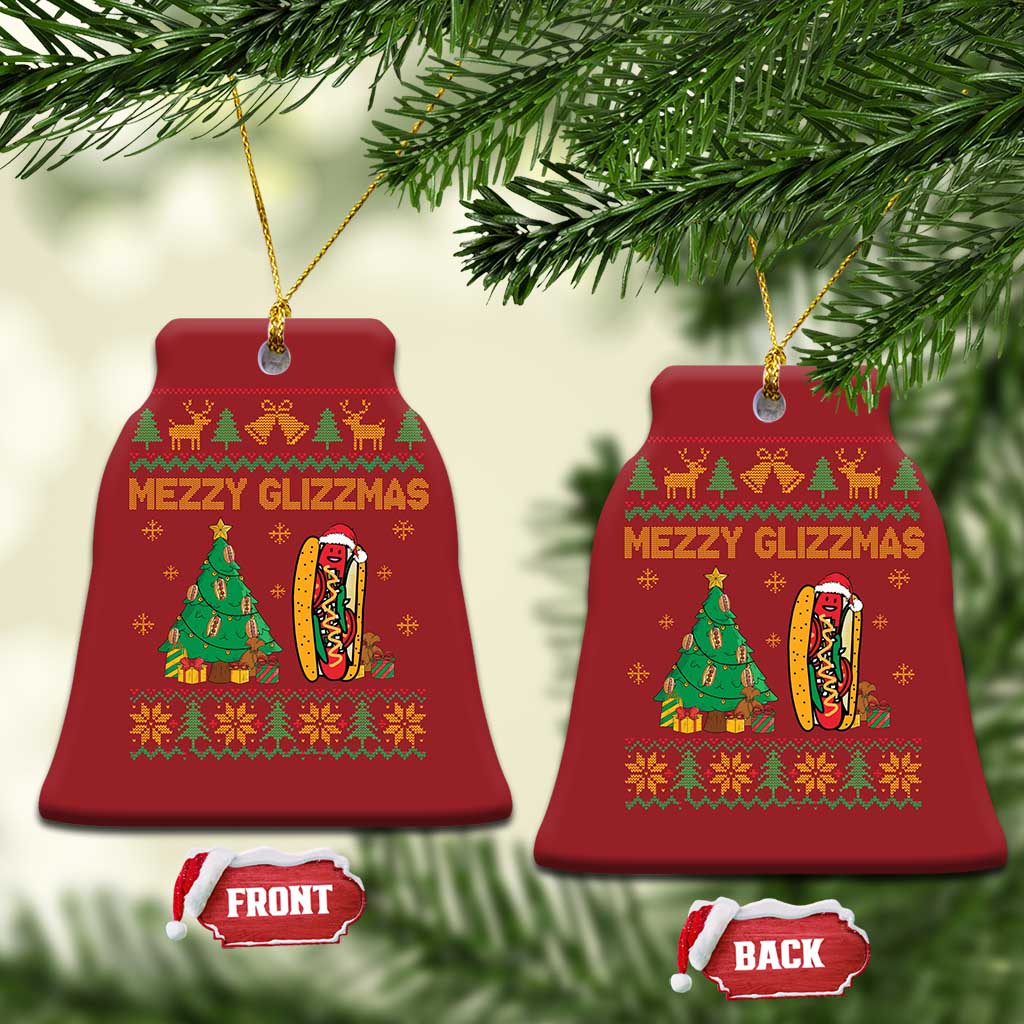 Merry Glizzmas Christmas Ornament Funny Hotdog Xmas Tree Hot Ugly Christmas - Wonder Print Shop
