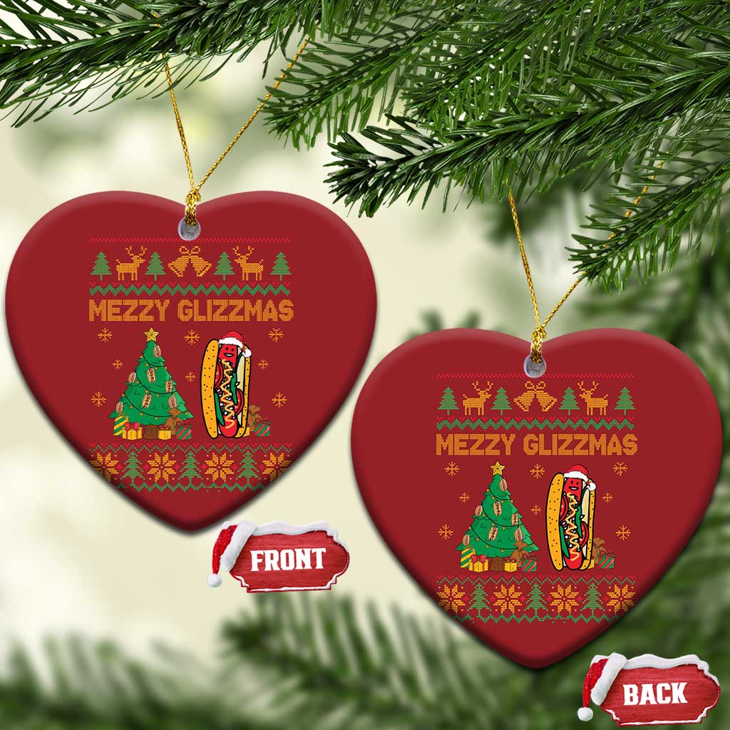 Merry Glizzmas Christmas Ornament Funny Hotdog Xmas Tree Hot Ugly Christmas - Wonder Print Shop