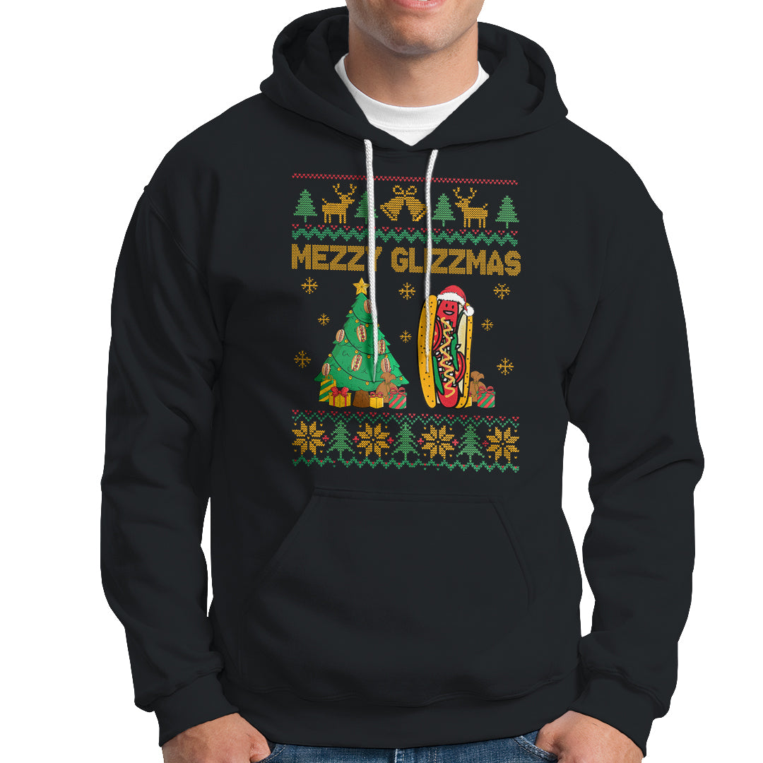 Merry Glizzmas Hoodie Funny Hotdog Xmas Tree Hot Ugly Christmas - Wonder Print Shop