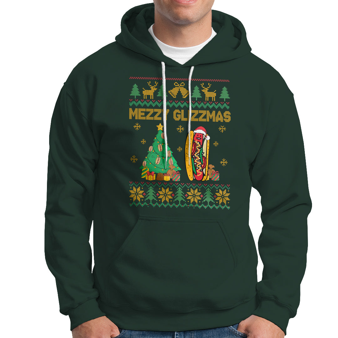 Merry Glizzmas Hoodie Funny Hotdog Xmas Tree Hot Ugly Christmas - Wonder Print Shop