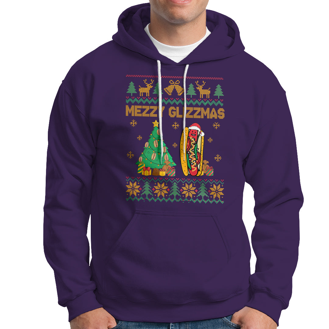 Merry Glizzmas Hoodie Funny Hotdog Xmas Tree Hot Ugly Christmas - Wonder Print Shop