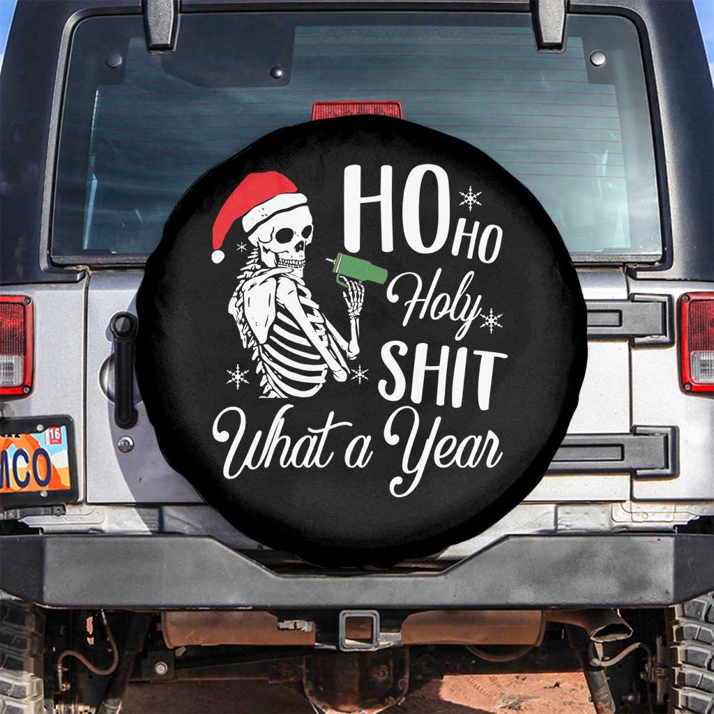 Skeleton Christmas Spare Tire Cover Ho Ho Holy Shit What A Year Funny Boujee Xmas Vibe