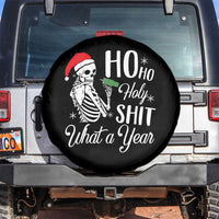 Skeleton Christmas Spare Tire Cover Ho Ho Holy Shit What A Year Funny Boujee Xmas Vibe