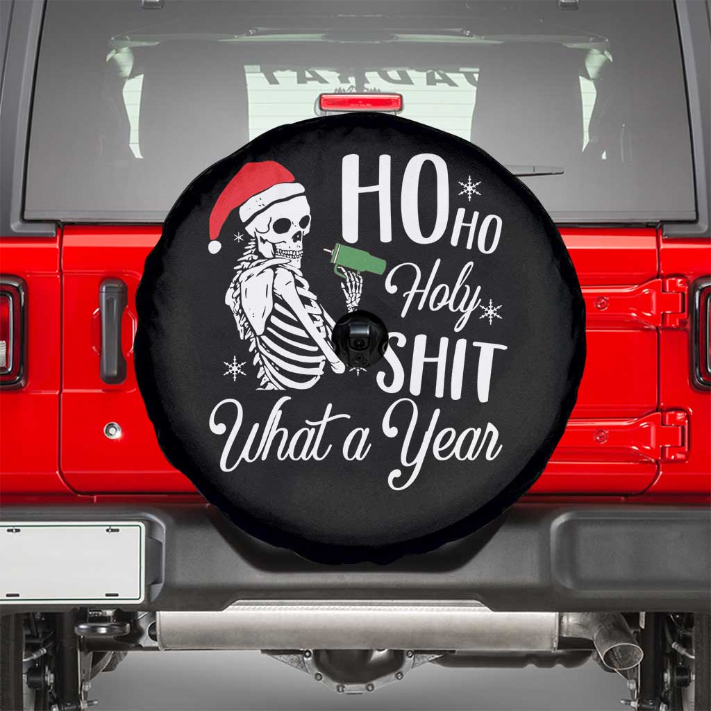 Skeleton Christmas Spare Tire Cover Ho Ho Holy Shit What A Year Funny Boujee Xmas Vibe