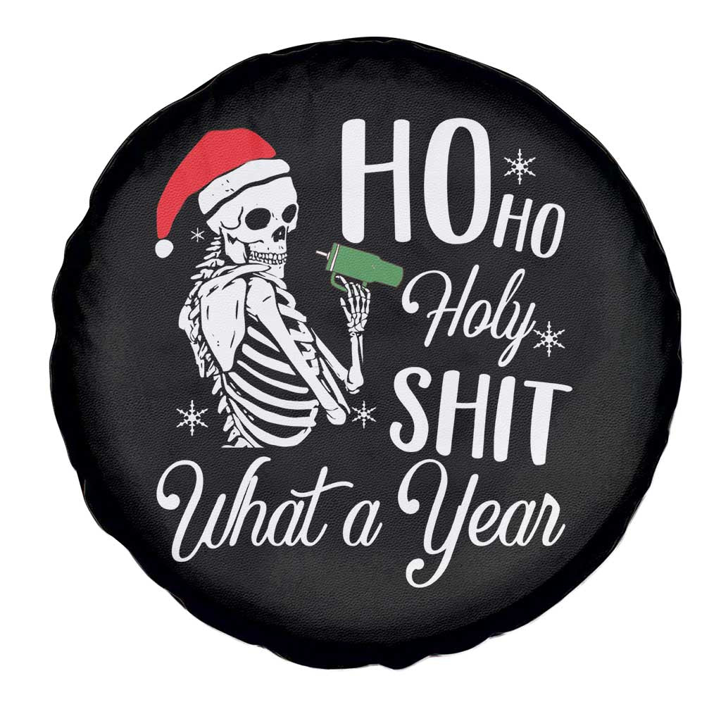 Skeleton Christmas Spare Tire Cover Ho Ho Holy Shit What A Year Funny Boujee Xmas Vibe