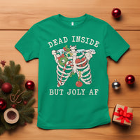 Skeleton Christmas T Shirt Dead Inside But Jolly AF Xmas Vibe - Wonder Print Shop