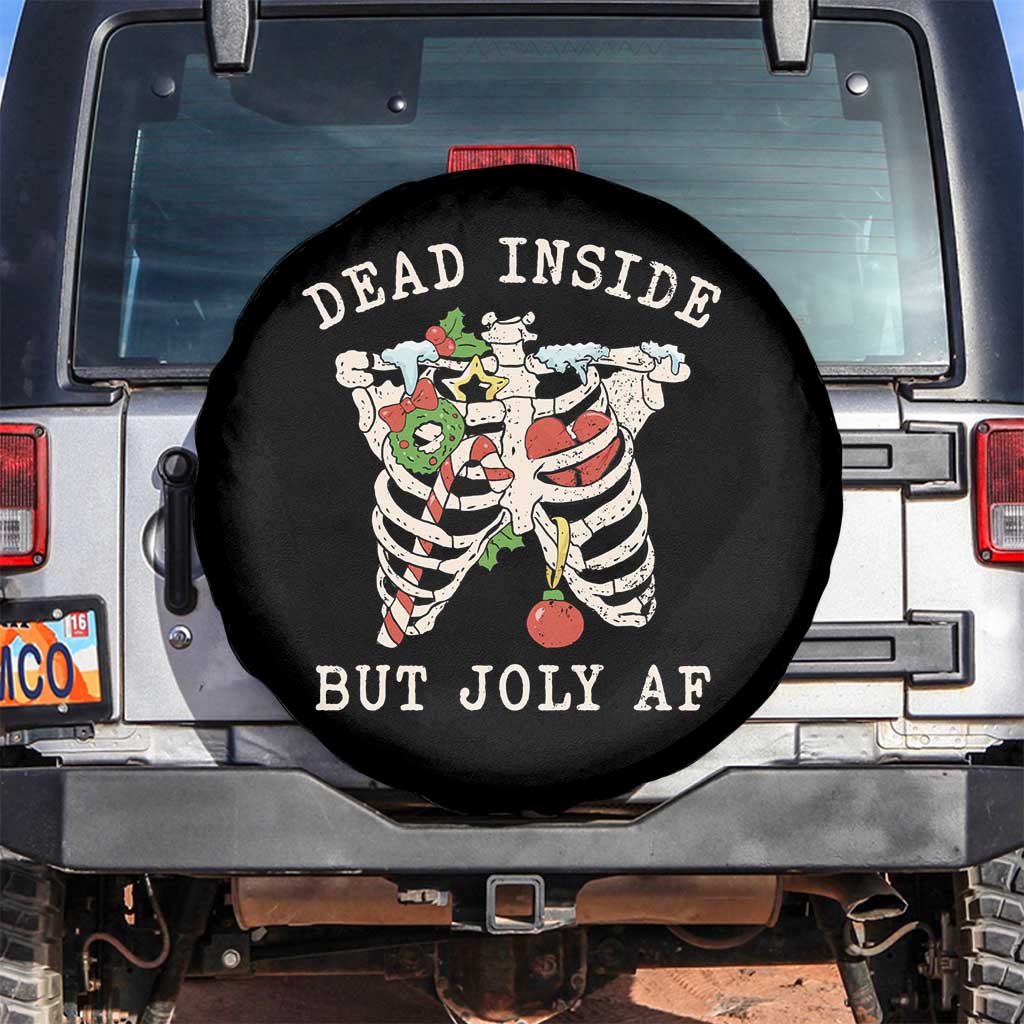 Skeleton Christmas Spare Tire Cover Dead Inside But Jolly AF Xmas Vibe