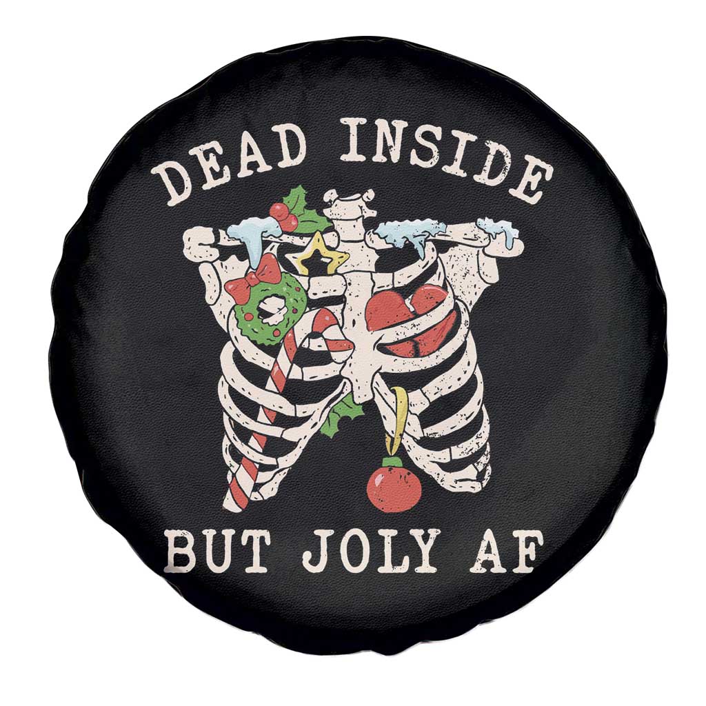 Skeleton Christmas Spare Tire Cover Dead Inside But Jolly AF Xmas Vibe