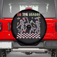 Dancing Skeleton Christmas Spare Tire Cover Tis The Season Retro Boujee Xmas Vibe