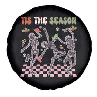 Dancing Skeleton Christmas Spare Tire Cover Tis The Season Retro Boujee Xmas Vibe