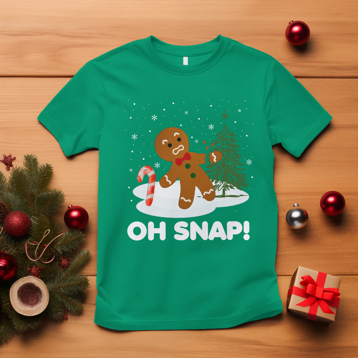 Gingerbread T Shirt Oh Snap Funny Christmas Cookie Baking Squad - Wonder Print Shop