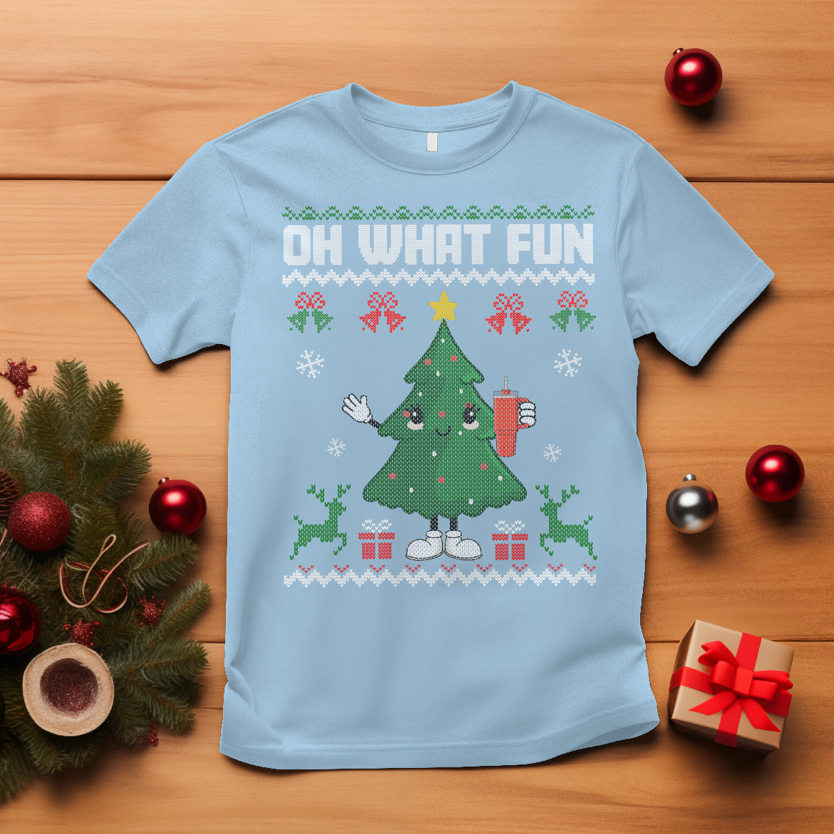 Ugly Christmas T Shirt Oh What Fun Boujee Christmas Tree Funny - Wonder Print Shop