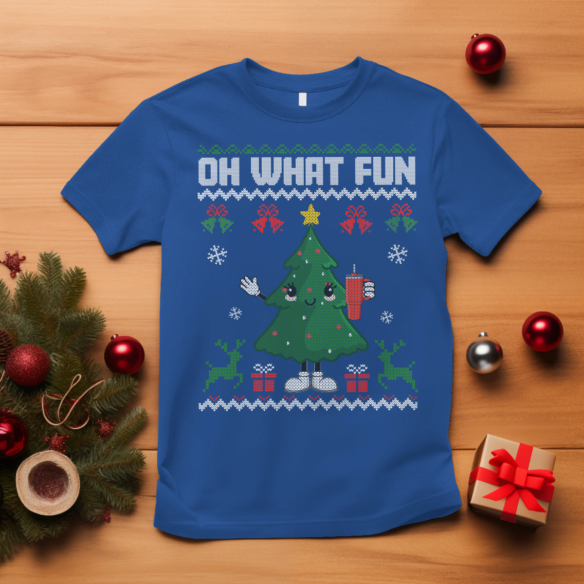 Ugly Christmas T Shirt Oh What Fun Boujee Christmas Tree Funny - Wonder Print Shop