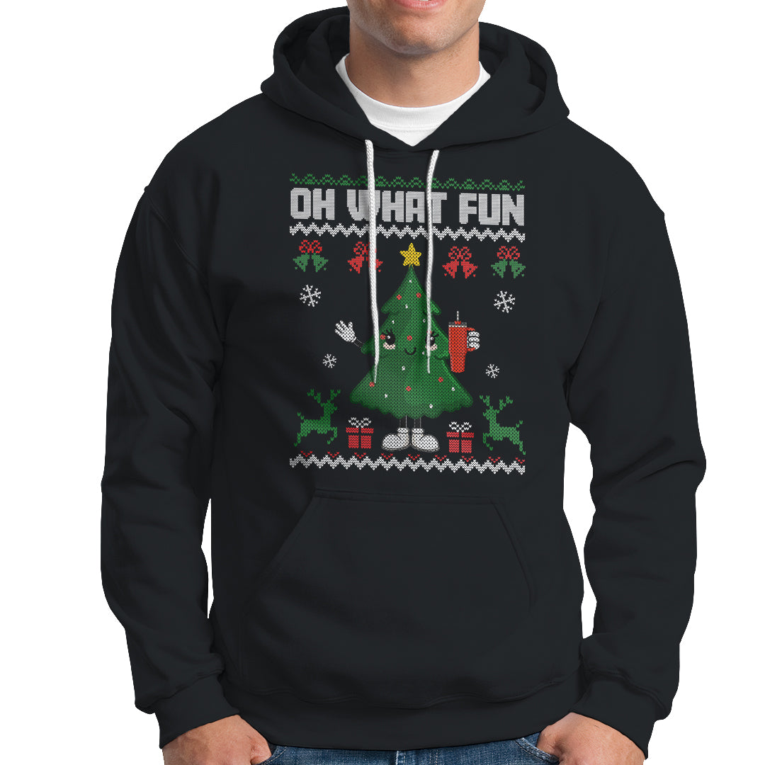 Ugly Christmas Hoodie Oh What Fun Boujee Christmas Tree Funny - Wonder Print Shop