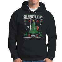 Ugly Christmas Hoodie Oh What Fun Boujee Christmas Tree Funny - Wonder Print Shop