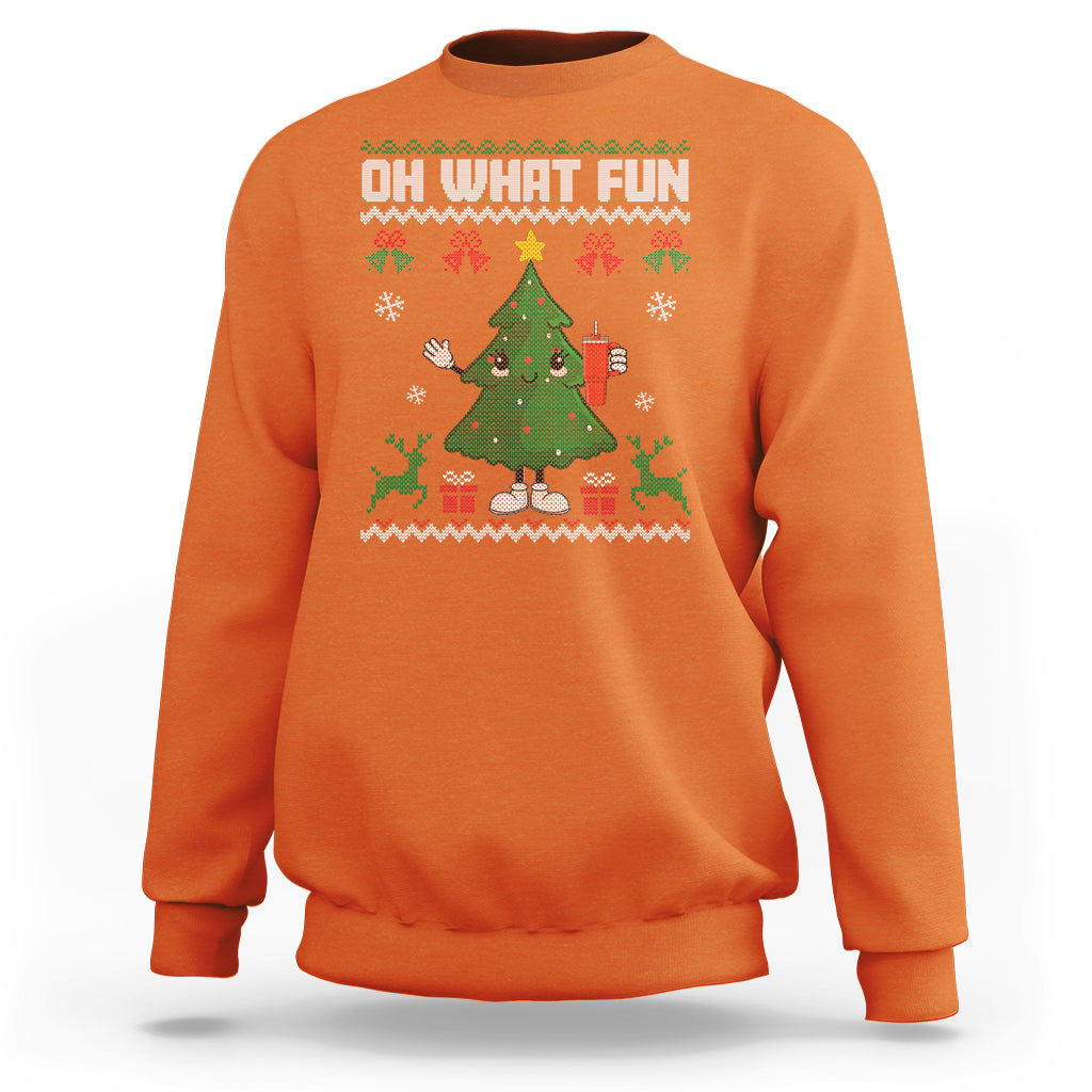 Ugly Christmas Sweatshirt Oh What Fun Boujee Christmas Tree Funny - Wonder Print Shop