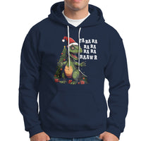 Dinosaur Christmas Hoodie Fa Ra Ra Ra Rawr Xmas Tree Santa Rex Lover - Wonder Print Shop