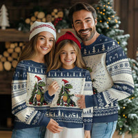 Dinosaur Christmas Ugly Christmas Sweater Fa Ra Ra Ra Rawr Xmas Tree Santa Rex Lover - Wonder Print Shop