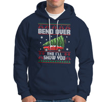 Funny Christmas Hoodie Bend Over And I'll Show You Merry Xmas Tree Ugly Sweater - Wonder Print Shop