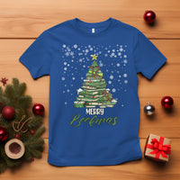 Reading Christmas T Shirt Merry Bookmas Books Pine Xmas Tree Funny - Wonder Print Shop