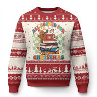 Reading Christmas Ugly Christmas Sweater All Booked For Xmas Books and Cocoa Lover - Wonder Print Shop