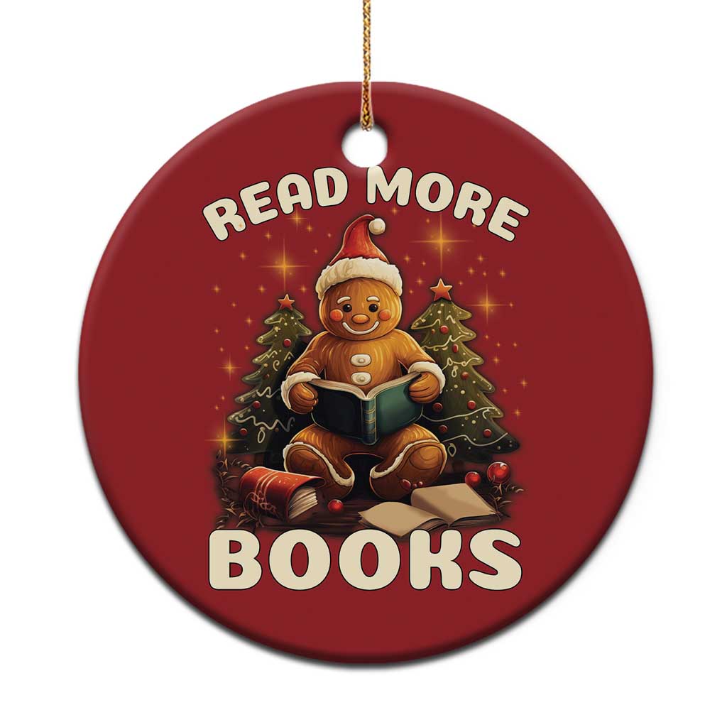 Reading Gingerbread Christmas Ornament Read More Books Funny Christmas Teacher Student Book Lovers - Wonder Print Shop