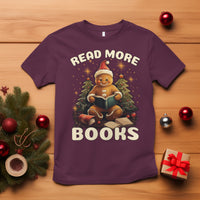 Reading Gingerbread T Shirt Read More Books Funny Christmas Teacher Student Book Lovers - Wonder Print Shop