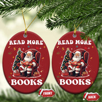 Santa Reading Lover Christmas Ornament Read More Books - Wonder Print Shop