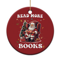 Santa Reading Lover Christmas Ornament Read More Books - Wonder Print Shop