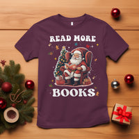 Reading Santa T Shirt Read More Books Funny Christmas Teacher Student Book Lovers - Wonder Print Shop