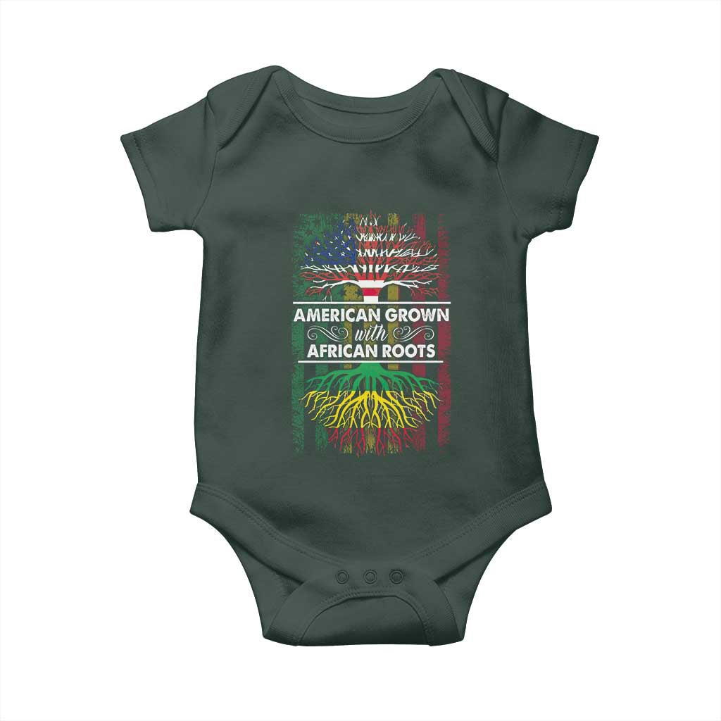 African American Pride Baby Onesie American Grown With African Roots African American Flag Tree