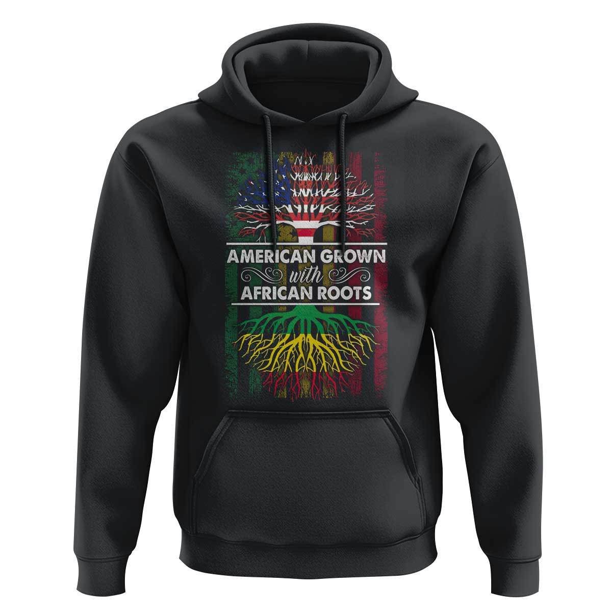African American Pride Hoodie American Grown With African Roots African American Flag Tree