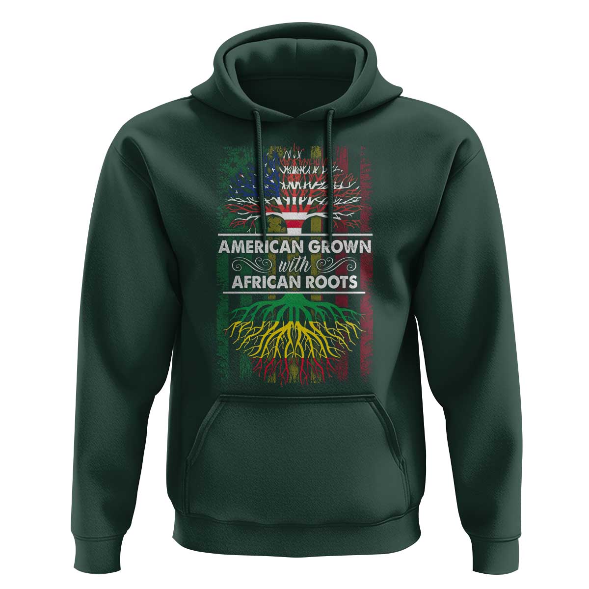 African American Pride Hoodie American Grown With African Roots African American Flag Tree
