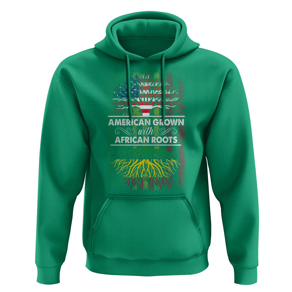 African American Pride Hoodie American Grown With African Roots African American Flag Tree