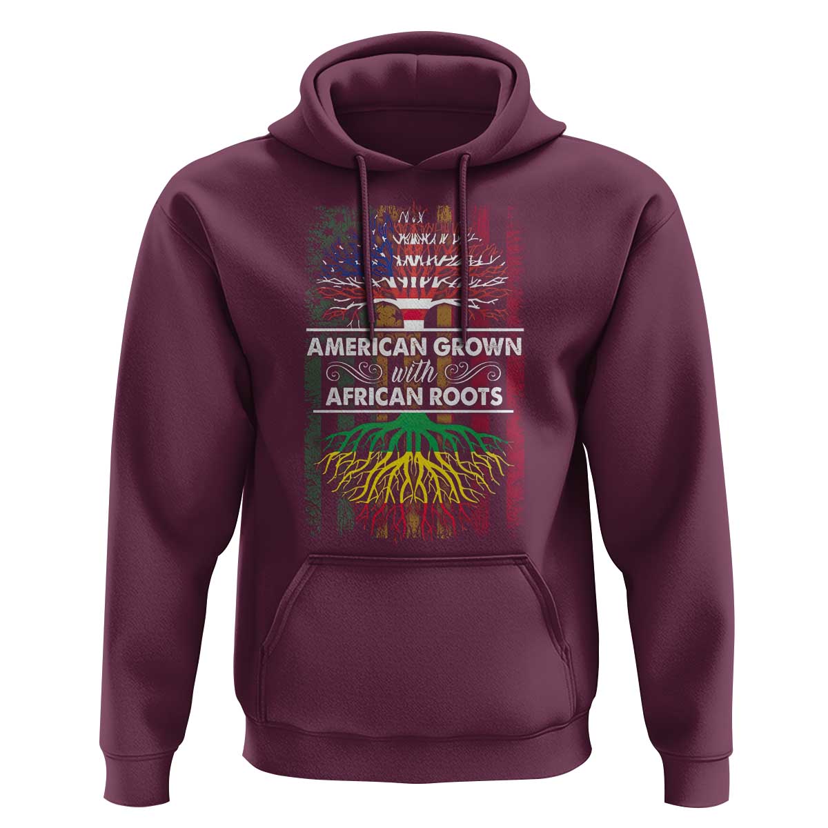 African American Pride Hoodie American Grown With African Roots African American Flag Tree