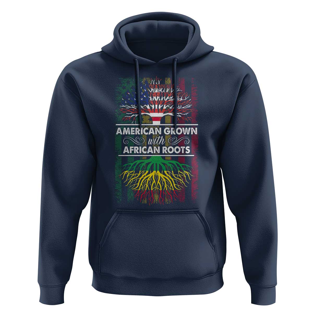 African American Pride Hoodie American Grown With African Roots African American Flag Tree